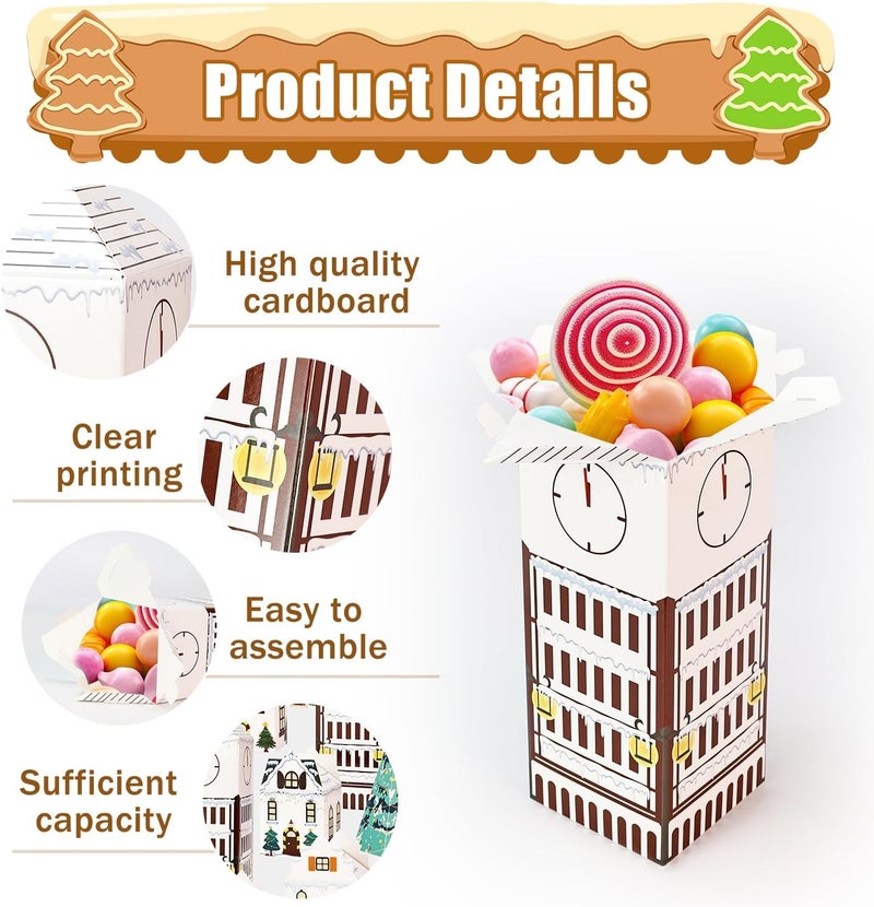 HEIPINIUYE 24 Empty Advent Calendar Boxes to Fill Yourself DIY Empty Christmas Countdown Calendars 2025 Fillable Advent Calendar Box for Boys Girls Adults Xmas White House Calendars Gift Boxes - Image 3